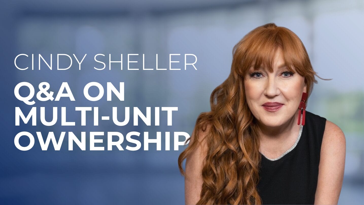 Cindy Sheller with text "Q&A on multi-unit ownership"