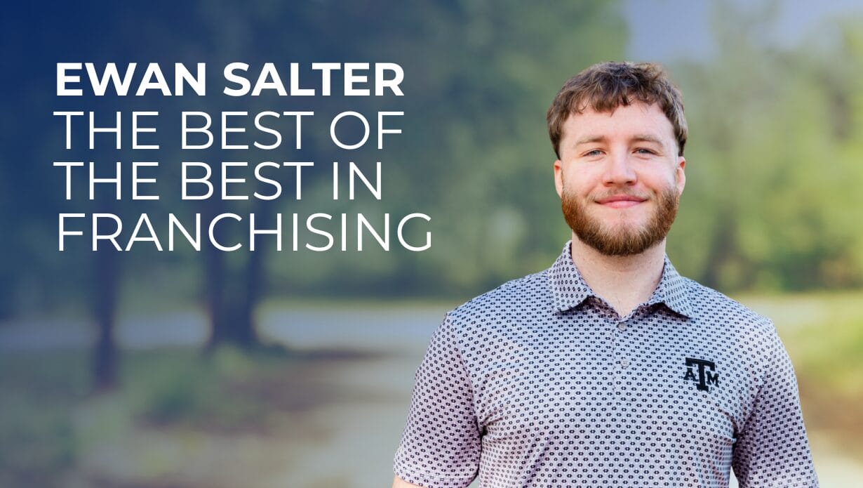 Ewan Salter with text "Ewan Salter The Best of the Best in Franchising"