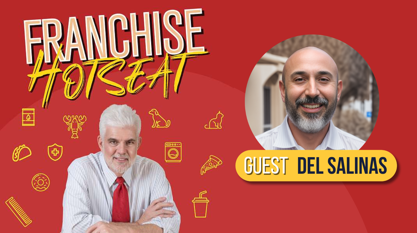 Blog Covers (93) Franchise Hotseat logo with Del Salinas headshot